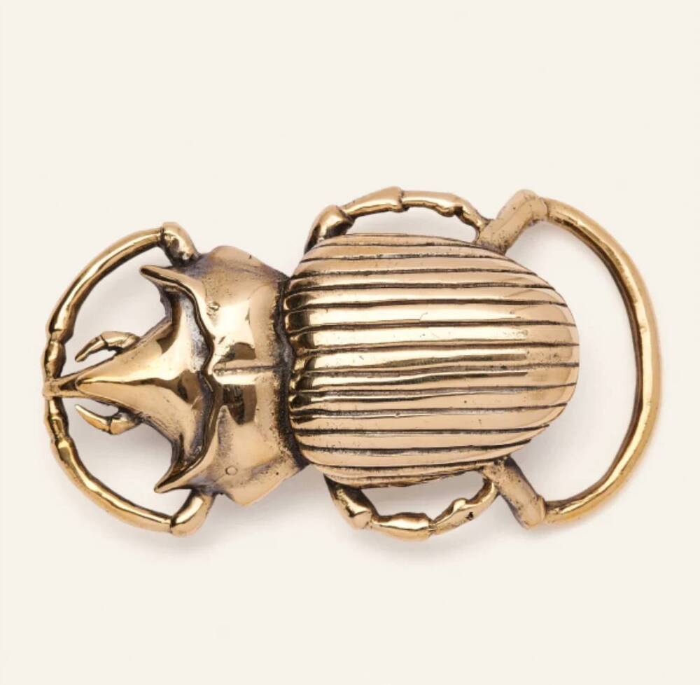 NEW CLARIS VIROT women's beetle belt buckle in gold